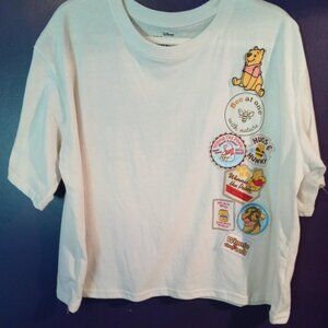 Disney Winnie the Pooh Cream Crop Top with Patches - NWT
